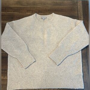J.Crew Men’s Merino Wool Alpaca Blend Crewneck Sweater Oatmeal Beige Size S